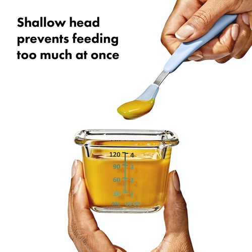 ช้อนป้อนอาหารเด็กแบบพกพา สีฟ้าพาสเทล I OXO TOT ON-THE-GO FEEDING SPOON - DUSK