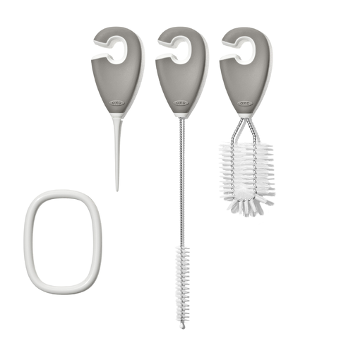 ชุดแปรงทำความสะอาด สำหรับแก้วหัดดื่ม สีเทาน้ำตาล I OXO TOT STRAW & SIPPY CUP TOP CLEANING SET - PEBBLE