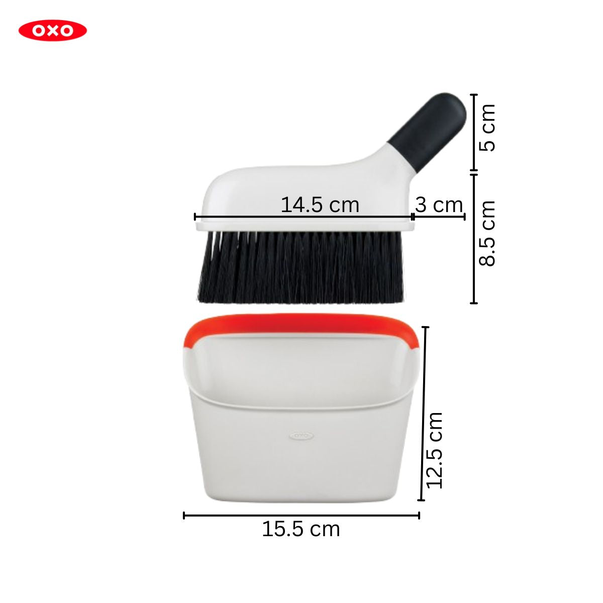 แปรงกวาดเศษผง พร้อมที่เก็บโกย ขนาดเล็ก l OXO GG Dustpan & Brush