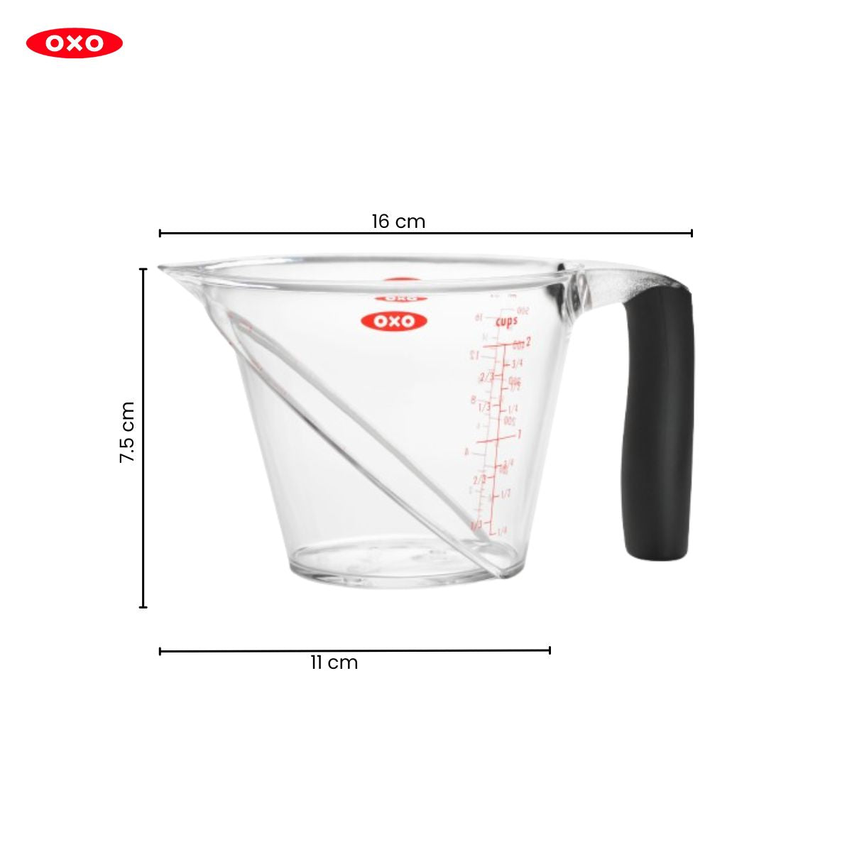 ถ้วยตวง มองปริมาณได้จากมุมบน ขนาด 250 มล. | OXO GG Angled Measuring Cup 250 ml.