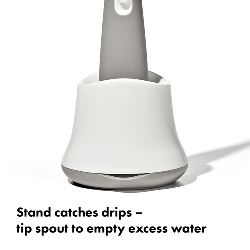 แปรงล้างขวดนมและจุกนม สีเทา I OXO TOT BOTTLE BRUSH WITH DETAIL CLEANER & STAND - GRAY