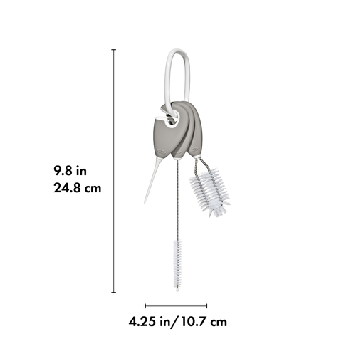 ชุดแปรงทำความสะอาด สำหรับแก้วหัดดื่ม สีเทาน้ำตาล I OXO TOT STRAW & SIPPY CUP TOP CLEANING SET - PEBBLE