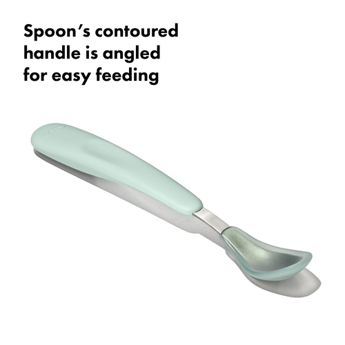 ช้อนป้อนอาหารเด็กแบบพกพา สีเขียวพาสเทล I OXO TOT ON-THE-GO FEEDING SPOON - OPAL