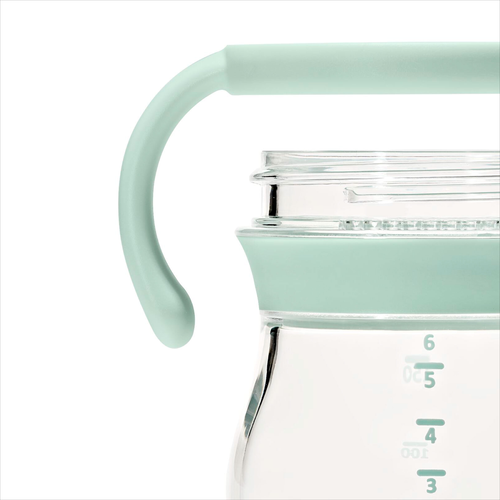 แก้วน้ำ มีหูจับ พร้อมหลอด 6 ออนซ์ สีเขียวพาสเทล I OXO TOT TRANSITIONS SOFT SPOUT SIPPY CUP WITH REMOVABLE HANDLES 6 OZ OPAL