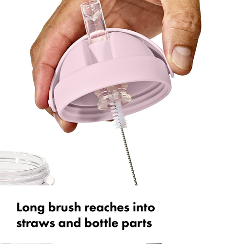 ชุดแปรงทำความสะอาด สำหรับแก้วหัดดื่ม สีเทาน้ำตาล I OXO TOT STRAW & SIPPY CUP TOP CLEANING SET - PEBBLE