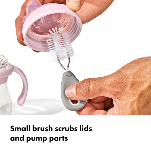 ชุดแปรงทำความสะอาด สำหรับแก้วหัดดื่ม สีเทาน้ำตาล I OXO TOT STRAW & SIPPY CUP TOP CLEANING SET - PEBBLE