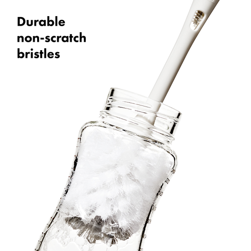 แปรงล้างขวดนมและจุกนม สีเทา I OXO TOT BOTTLE BRUSH WITH DETAIL CLEANER & STAND - GRAY