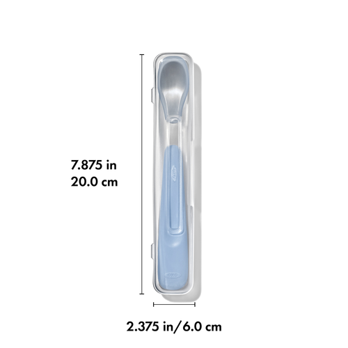 ช้อนป้อนอาหารเด็กแบบพกพา สีฟ้าพาสเทล I OXO TOT ON-THE-GO FEEDING SPOON - DUSK