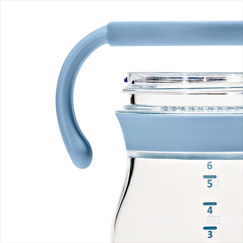 แก้วน้ำ มีหูจับ พร้อมหลอด 6 ออนซ์ สีฟ้าพาสเทล I OXO TOT TRANSITIONS SOFT SPOUT SIPPY CUP WITH REMOVABLE HANDLES 6 OZ DUSK