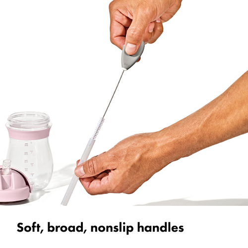 ชุดแปรงทำความสะอาด สำหรับแก้วหัดดื่ม สีเทาน้ำตาล I OXO TOT STRAW & SIPPY CUP TOP CLEANING SET - PEBBLE