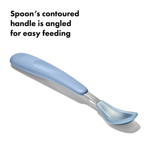ช้อนป้อนอาหารเด็กแบบพกพา สีฟ้าพาสเทล I OXO TOT ON-THE-GO FEEDING SPOON - DUSK
