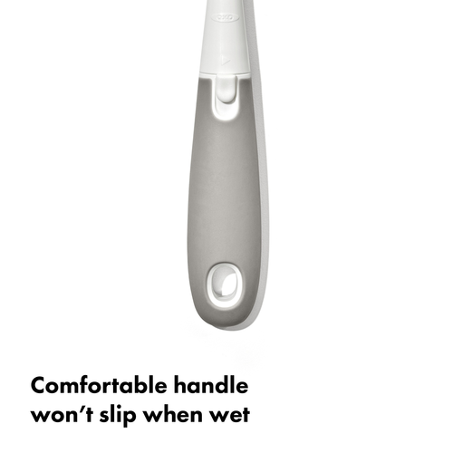 แปรงล้างขวดนมและจุกนม สีเทา I OXO TOT BOTTLE BRUSH WITH DETAIL CLEANER & STAND - GRAY