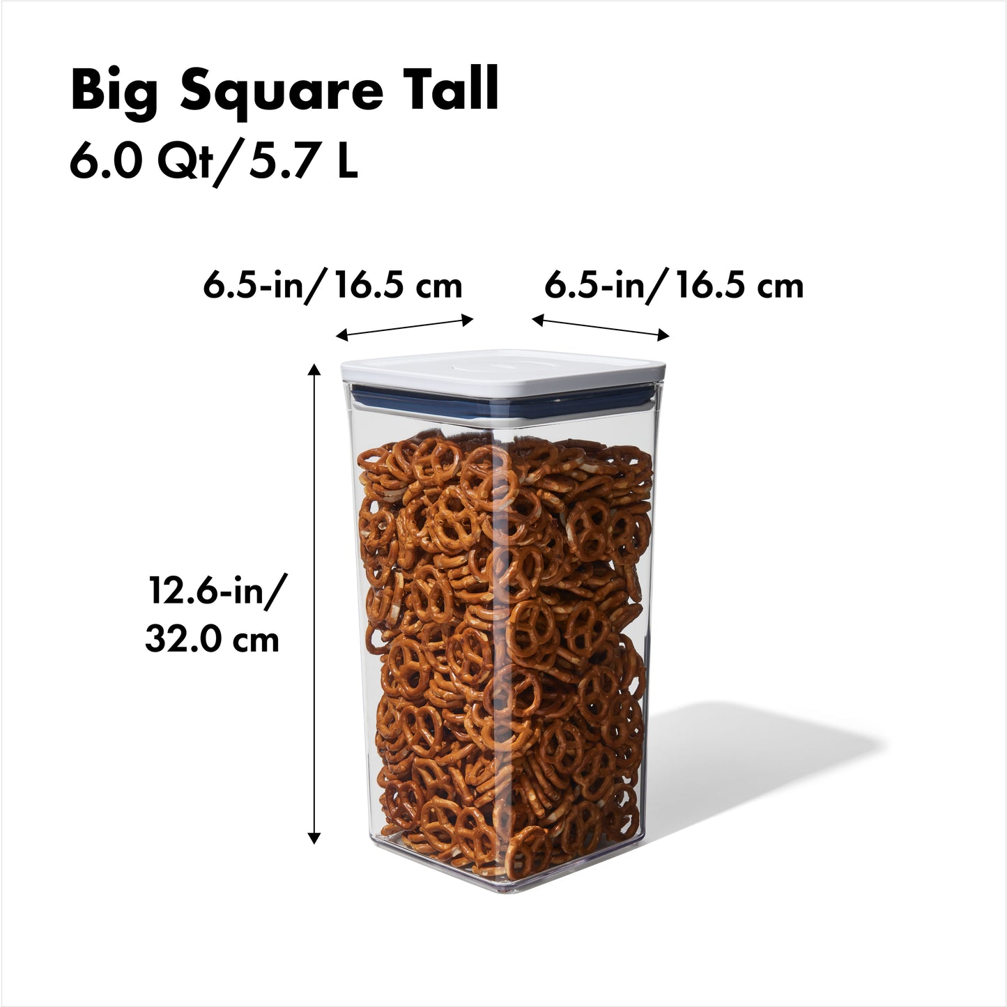 กล่องสูญญากาศใส่อาหาร สี่เหลี่ยมจัตุรัส ขนาดใหญ่ 5.7 ลิตร /4 kg. l OXO GG POP CONTAINER BIG SQUARE - TALL (5.7 L)