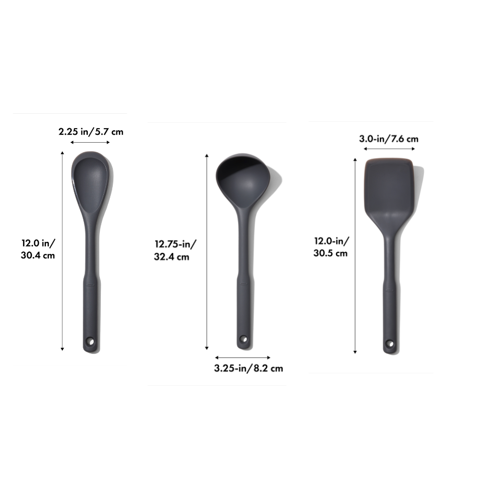 ตะหลิวและช้อนซุป ซิลิโคน เซ็ท 3 I OXO GG Silicone Everyday Cooking Set – Peppercorn