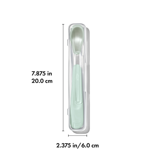 ช้อนป้อนอาหารเด็กแบบพกพา สีเขียวพาสเทล I OXO TOT ON-THE-GO FEEDING SPOON - OPAL