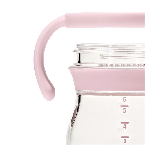 แก้วน้ำ มีหูจับ พร้อมหลอด 6 ออนซ์ สีชมพูพาสเทล I OXO TOT TRANSITIONS SOFT SPOUT SIPPY CUP WITH REMOVABLE HANDLES 6 OZ BLOSSOM