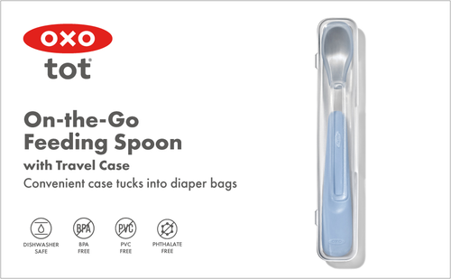 ช้อนป้อนอาหารเด็กแบบพกพา สีฟ้าพาสเทล I OXO TOT ON-THE-GO FEEDING SPOON - DUSK