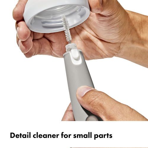แปรงล้างขวดนมและจุกนม สีเทา I OXO TOT BOTTLE BRUSH WITH DETAIL CLEANER & STAND - GRAY
