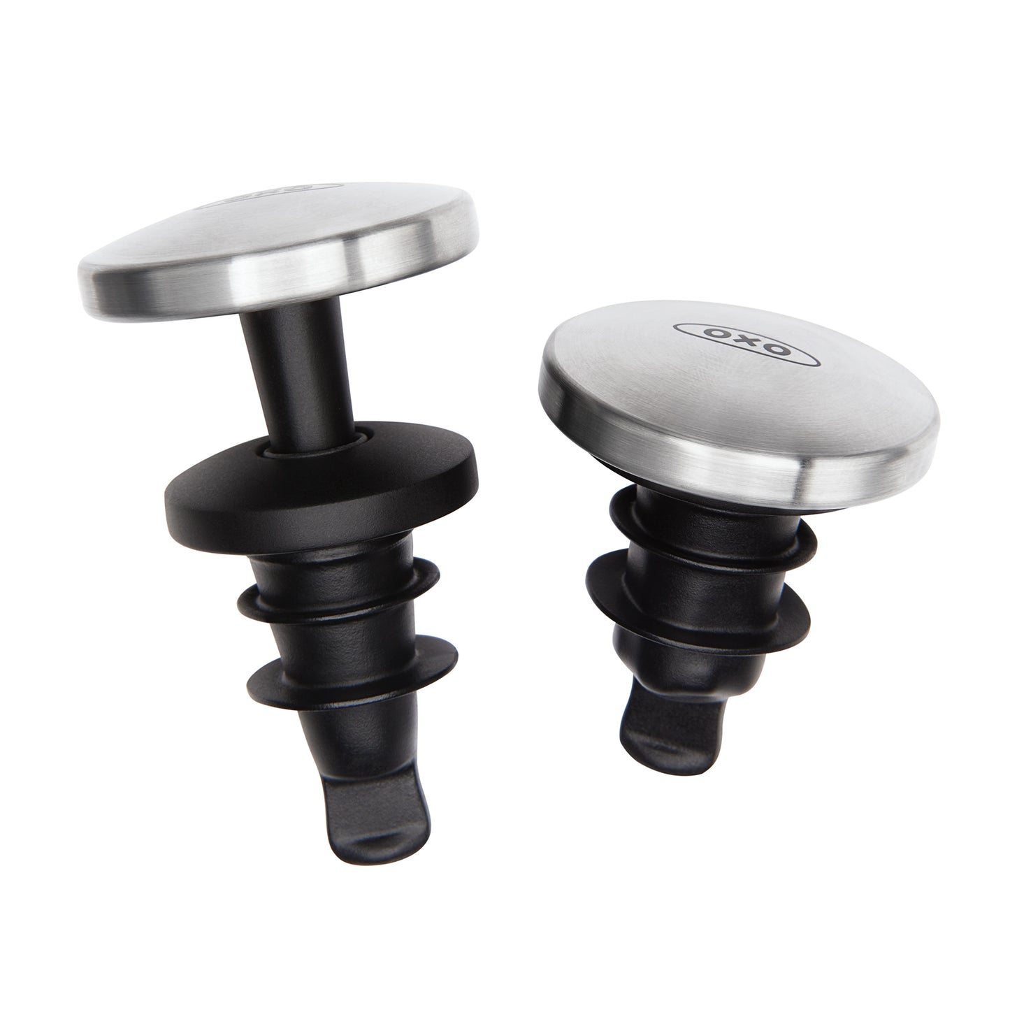 จุกปิดและล็อคอากาศไวน์แบบกดได้ แบบเซ็ต 2 ชิ้น I OXO STL SPILLPROOF WINE STOPPER SET