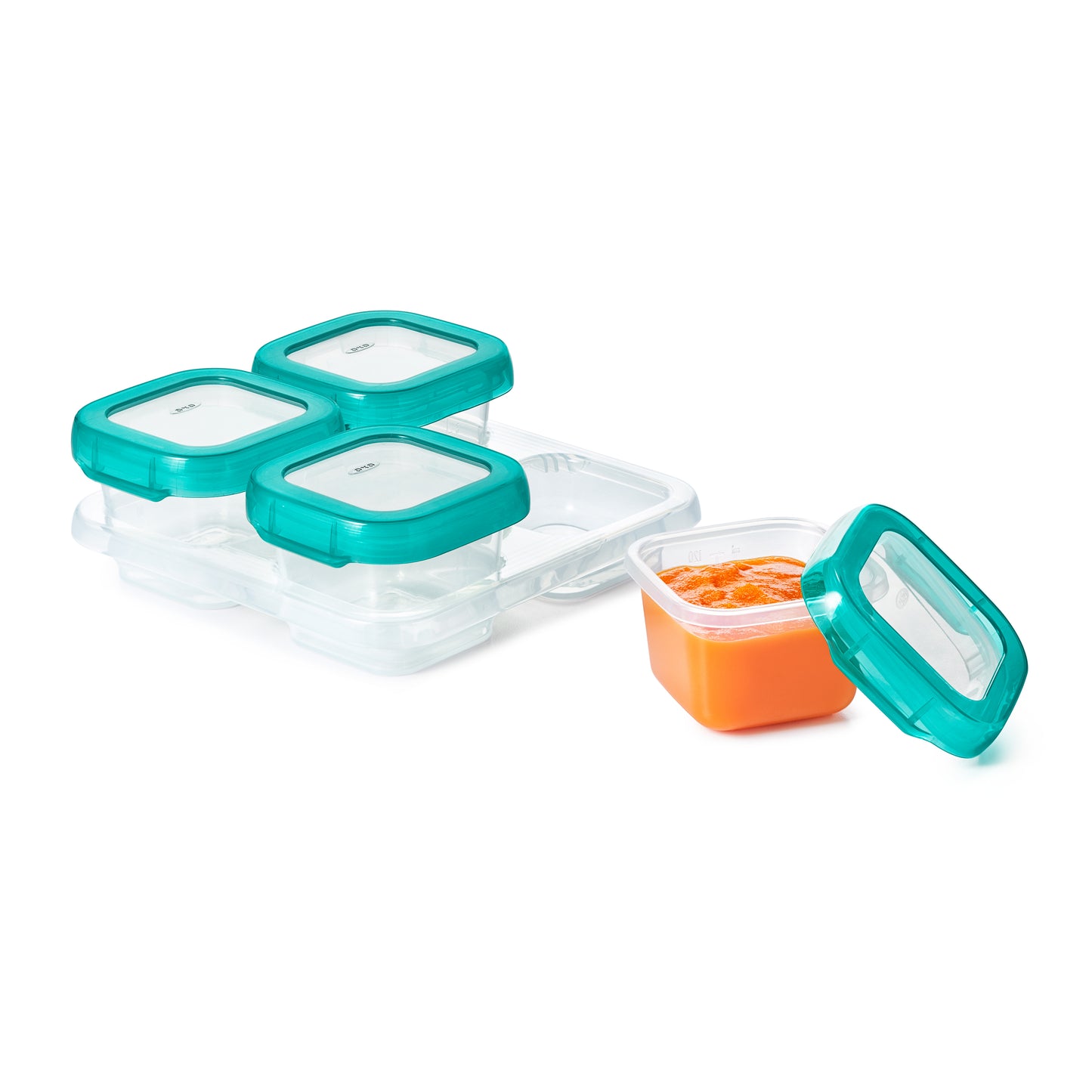 กล่องเก็บอาหารเด็ก ขนาด 4 ออนซ์ สีฟ้าน้ำทะเล l OXO Tot Baby Blocks 4 oz. Teal