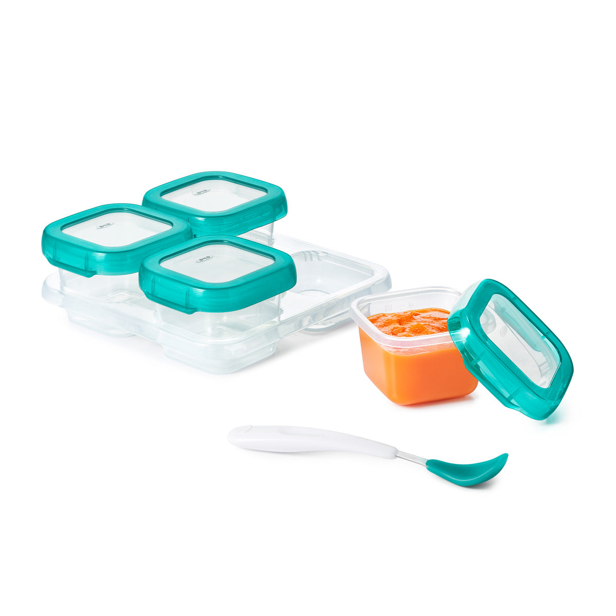 กล่องเก็บอาหารเด็ก ขนาด 4 ออนซ์ สีฟ้าน้ำทะเล l OXO Tot Baby Blocks 4 oz. Teal