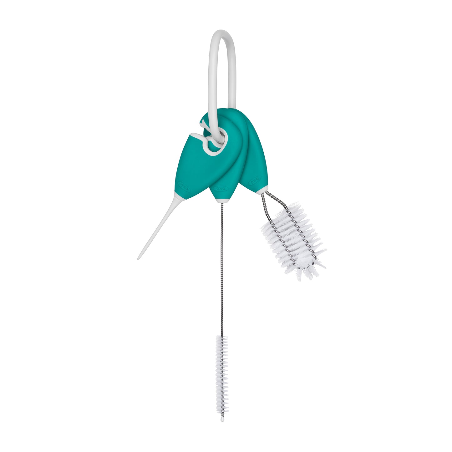 ชุดแปรงทำความสะอาด สำหรับแก้วหัดดื่ม สีฟ้าน้ำทะเล l OXO Tot Straw & sippy cup top cleaning set Teal