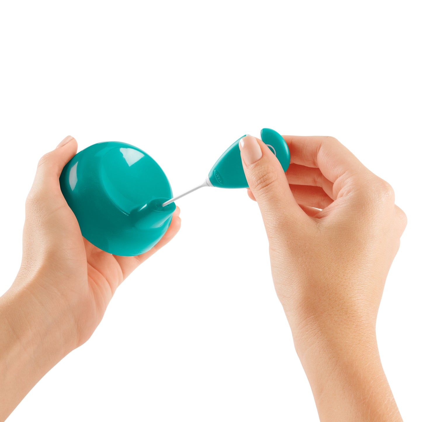 ชุดแปรงทำความสะอาด สำหรับแก้วหัดดื่ม สีฟ้าน้ำทะเล l OXO Tot Straw & sippy cup top cleaning set Teal