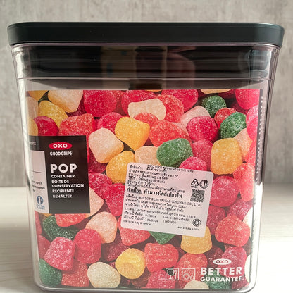 กล่องถนอมอาหาร สี่เหลี่ยมผืนผ้า ขนาดใหญ่ 1.6 ลิตร/1 kg ฝาดำด้าน I OXO POP CONTAINDER R 1.6 L (1 KG) - Matte Black
