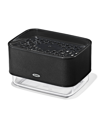 ที่วางฟองน้ำ พร้อมฐานเติม สีดำด้าน I OXO Soap Dispensing Sponge Holder - Matte Black