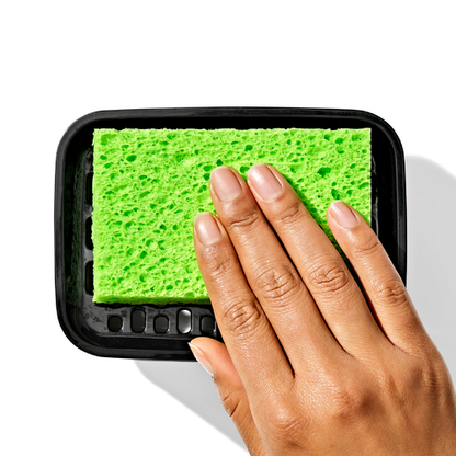 ที่วางฟองน้ำ พร้อมฐานเติม สีดำด้าน I OXO Soap Dispensing Sponge Holder - Matte Black