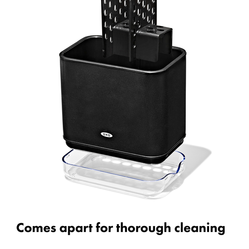 ภาชนะใส่ฟองน้ำและแปรงล้างจาน สีดำด้าน I OXO STAINLESS STEEL SINK CADDY - MATTE BLACK