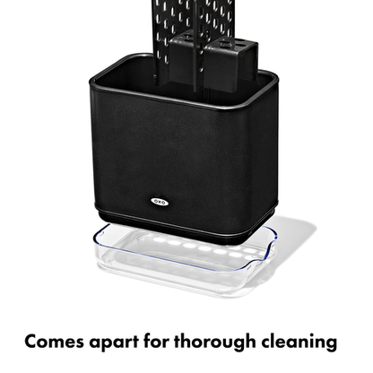 ภาชนะใส่ฟองน้ำและแปรงล้างจาน สีดำด้าน I OXO STAINLESS STEEL SINK CADDY - MATTE BLACK