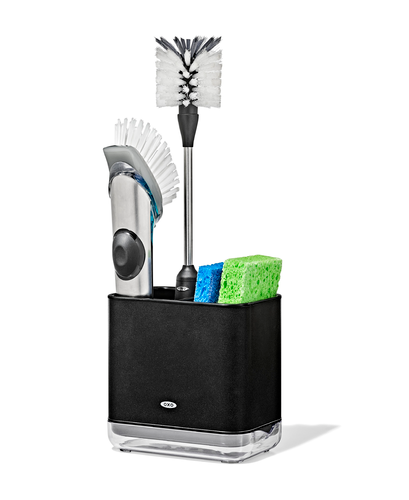 ภาชนะใส่ฟองน้ำและแปรงล้างจาน สีดำด้าน I OXO STAINLESS STEEL SINK CADDY - MATTE BLACK