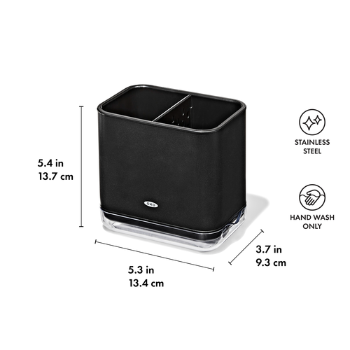 ภาชนะใส่ฟองน้ำและแปรงล้างจาน สีดำด้าน I OXO STAINLESS STEEL SINK CADDY - MATTE BLACK
