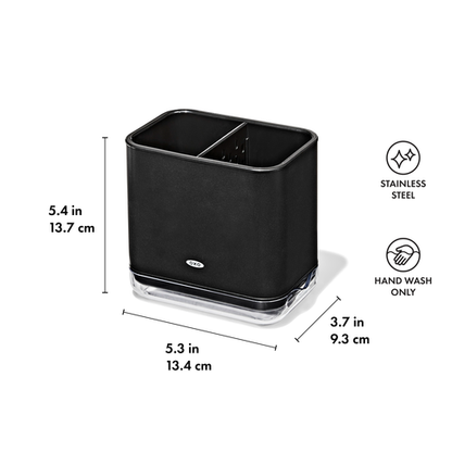 ภาชนะใส่ฟองน้ำและแปรงล้างจาน สีดำด้าน I OXO STAINLESS STEEL SINK CADDY - MATTE BLACK