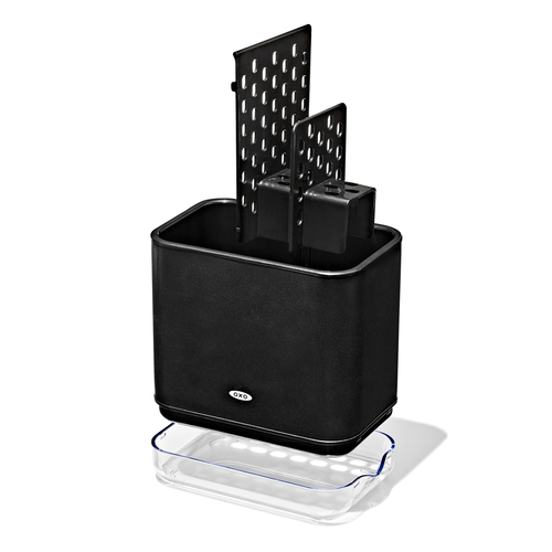 ภาชนะใส่ฟองน้ำและแปรงล้างจาน สีดำด้าน I OXO STAINLESS STEEL SINK CADDY - MATTE BLACK