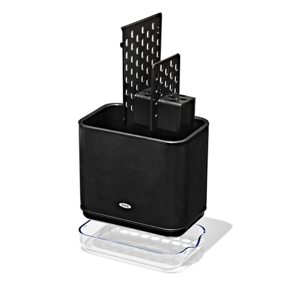 ภาชนะใส่ฟองน้ำและแปรงล้างจาน สีดำด้าน I OXO STAINLESS STEEL SINK CADDY - MATTE BLACK