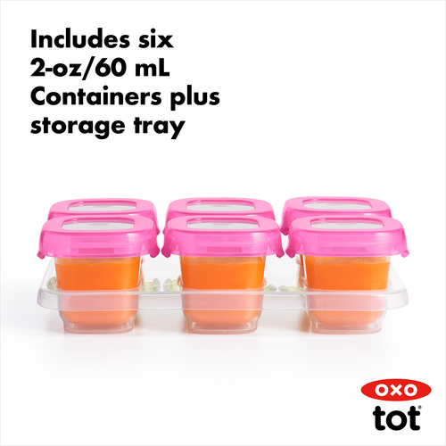 กล่องเก็บอาหารเด็ก ขนาด 2 ออนซ์ สีชมพู l OXO TOT Baby Blocks 2 oz. Pink