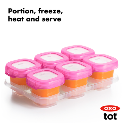 กล่องเก็บอาหารเด็ก ขนาด 2 ออนซ์ สีชมพู l OXO TOT Baby Blocks 2 oz. Pink