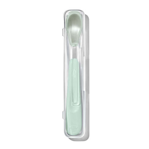 ช้อนป้อนอาหารเด็กแบบพกพา สีเขียวพาสเทล I OXO TOT ON-THE-GO FEEDING SPOON - OPAL