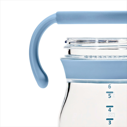 แก้วน้ำ มีหูจับ พร้อมหลอด 6 ออนซ์ สีฟ้าพาสเทล I OXO TOT TRANSITIONS SOFT SPOUT SIPPY CUP WITH REMOVABLE HANDLES 6 OZ DUSK