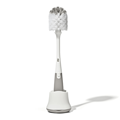 แปรงล้างขวดนมและจุกนม สีเทา I OXO TOT BOTTLE BRUSH WITH DETAIL CLEANER & STAND - GRAY