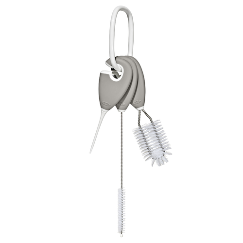 ชุดแปรงทำความสะอาด สำหรับแก้วหัดดื่ม สีเทาน้ำตาล I OXO TOT STRAW & SIPPY CUP TOP CLEANING SET - PEBBLE