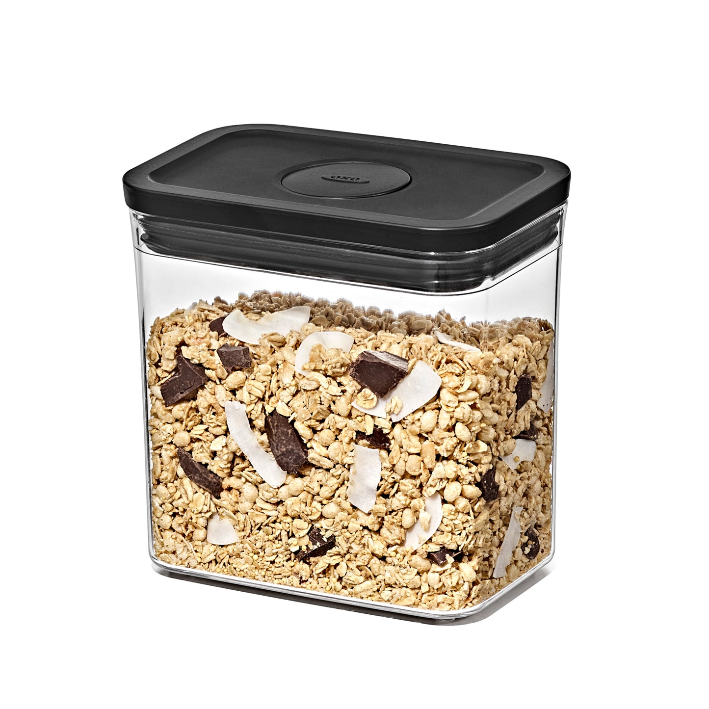 กล่องถนอมอาหาร สี่เหลี่ยมผืนผ้า ขนาดใหญ่ 1.6 ลิตร/1 kg ฝาดำด้าน I OXO POP CONTAINDER RECTANGLE SHORT 1.6 L (1 KG) - MATTE