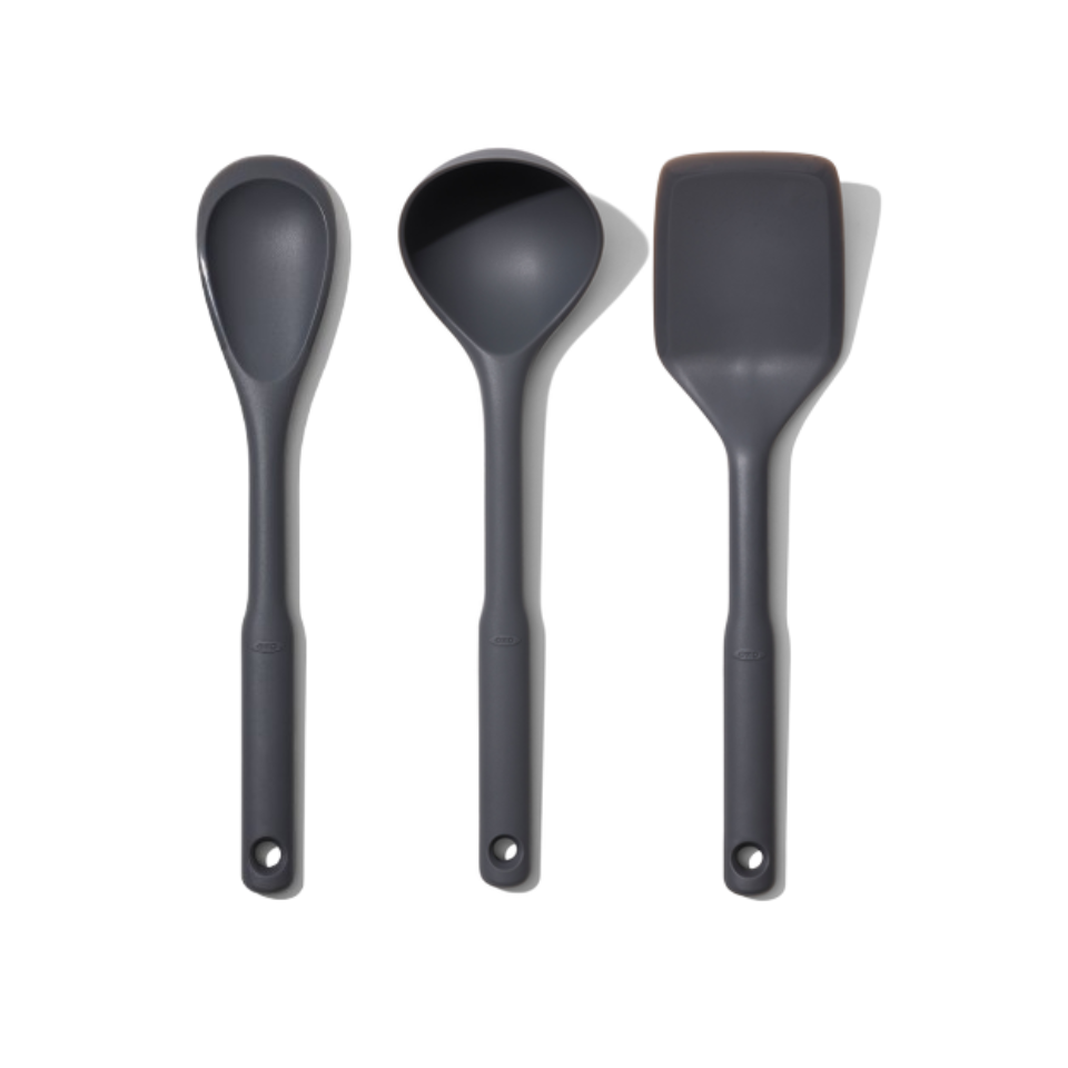 ตะหลิวและช้อนซุป ซิลิโคน เซ็ท 3 I OXO GG Silicone Everyday Cooking Set – Peppercorn