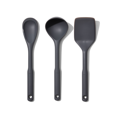 ตะหลิวและช้อนซุป ซิลิโคน เซ็ท 3 I OXO GG Silicone Everyday Cooking Set – Peppercorn