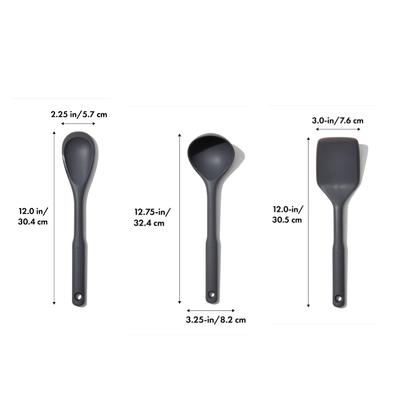 ตะหลิวและช้อนซุป ซิลิโคน เซ็ท 3 I OXO GG Silicone Everyday Cooking Set – Peppercorn