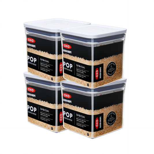 กล่องถนอมอาหาร เซ็ตกล่องข้าวสาร 4 ชิ้น (ไม่มีกล่อง) I OXO Pop Rice 4 Pc (no Box)