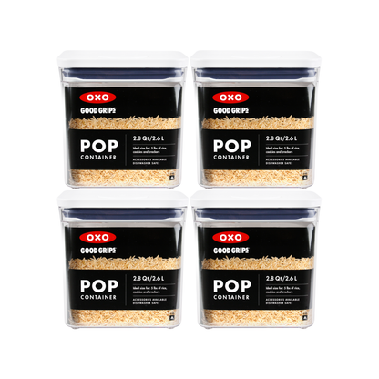 กล่องถนอมอาหาร เซ็ตกล่องข้าวสาร 4 ชิ้น (ไม่มีกล่อง) I OXO Pop Rice 4 Pc (no Box)