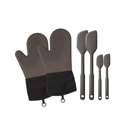 (Valentine Gift Set) ชุดอุปกรณ์เบเกอรี่ซิลิโคน สีดำ I OXO GG Silicone Baking Tools Set - Black (6 ชิ้น)